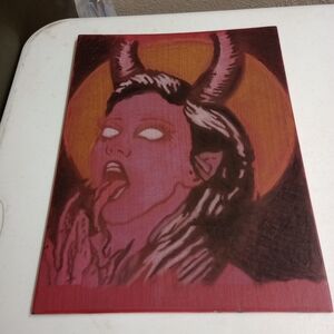 Shedevil Pastel Painting With Black Light Glow Paint